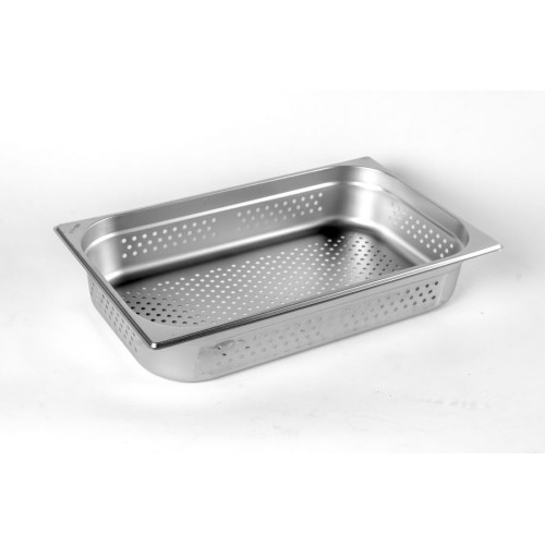 Гастроємність перфорована н/с AISI 304 без ручок 1/1x100mm, Ø 3 mm